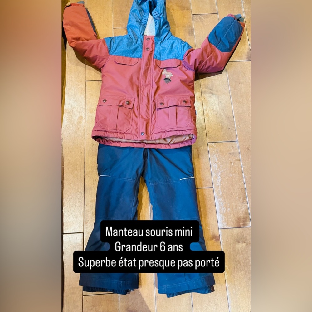Souris Mini Rust Jacket with Logo Patch winter jacket and pants